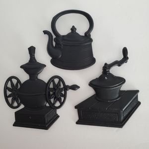 Set of 3 Vintage Sexton Cast Aluminum Metal Kitchen Decor Black Wall Han…